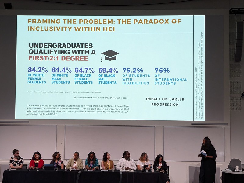 The paradox of inclusivity within Higher Education Institutions (HEI), a panel at the ITL conference in 2024. (Cobb and Blake 2024)